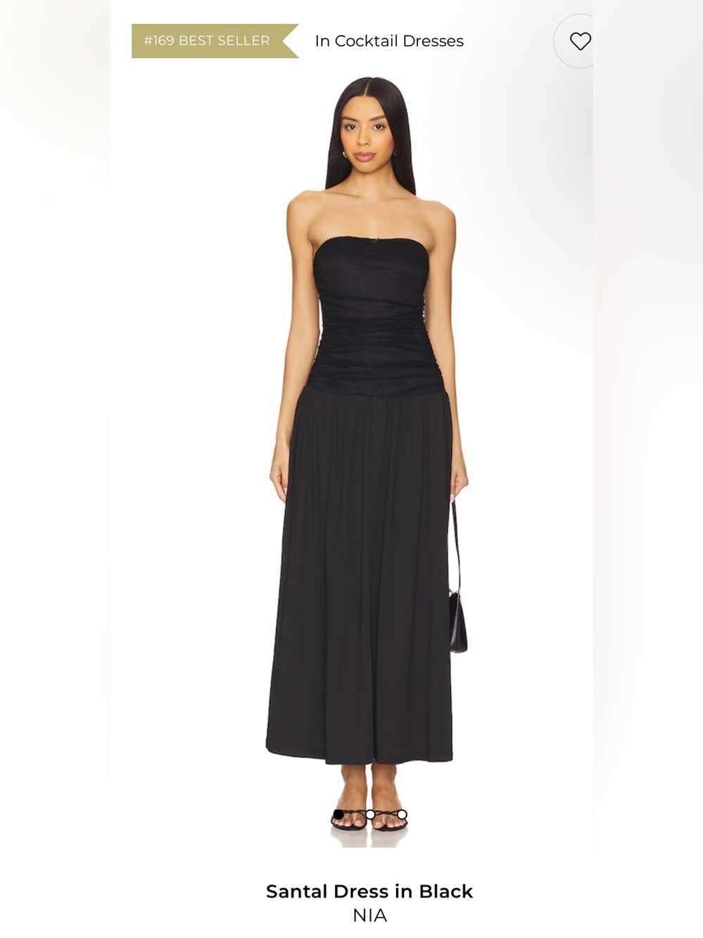 NIA Santal Strapless Black Maxi Dress